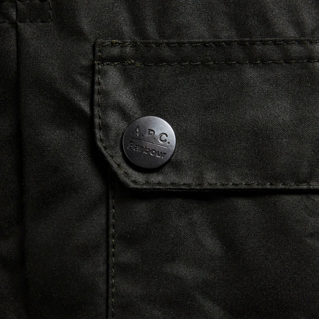Barbour x APC Beaufort Wax Jacket - Dark Sage