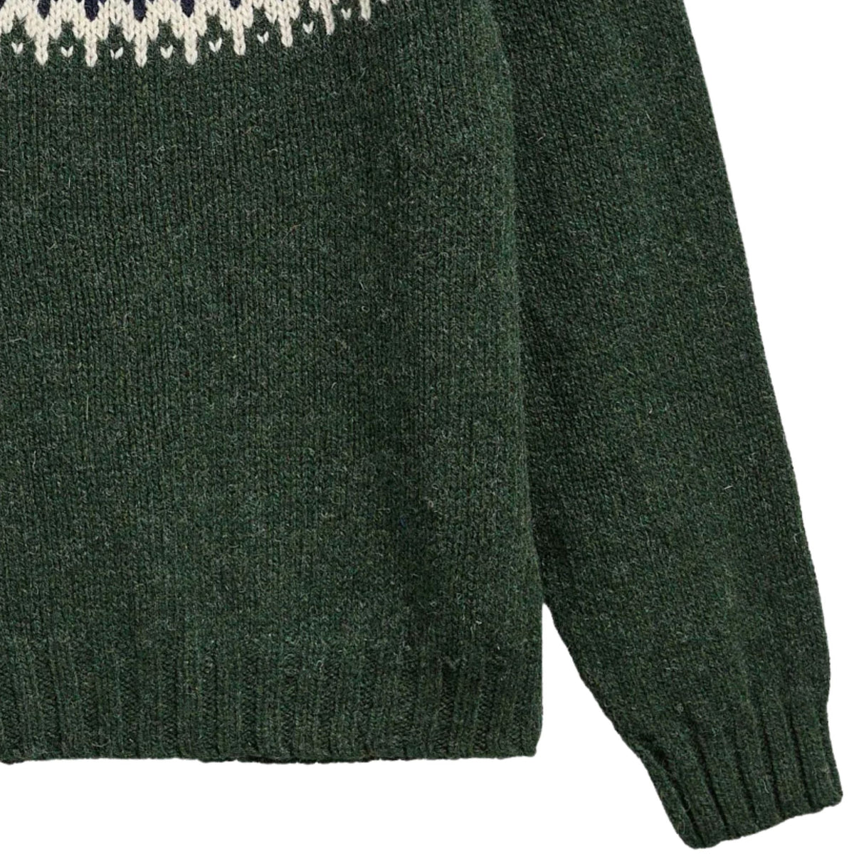 Barbour Scottish Made Fair Isle Crew Neck Jumper - Green