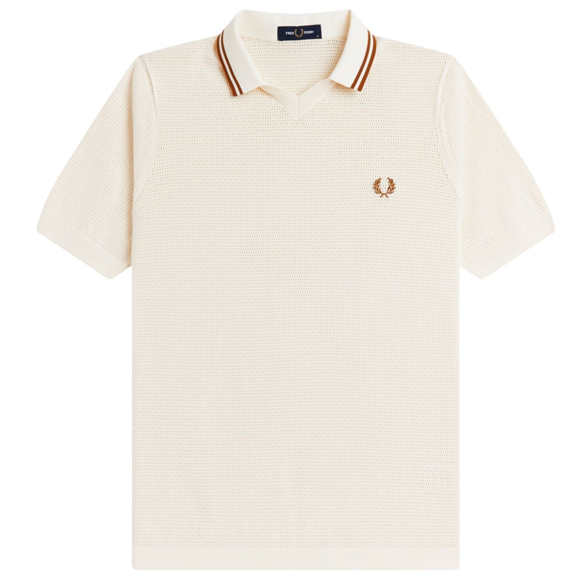 Fred Perry Pointelle Knitted Shirt - Ecru