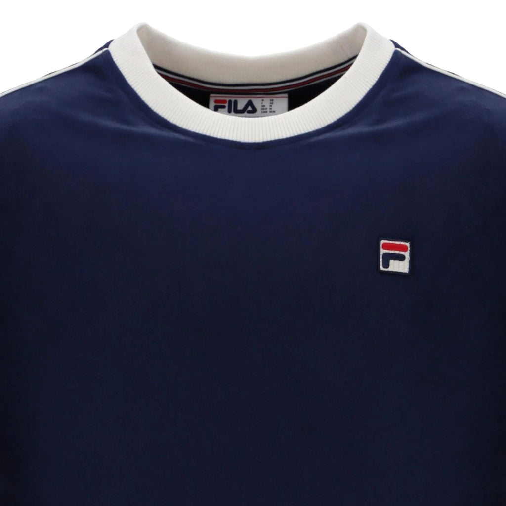 Fila Vintage Basilio Velour T-Shirt - Fila Navy