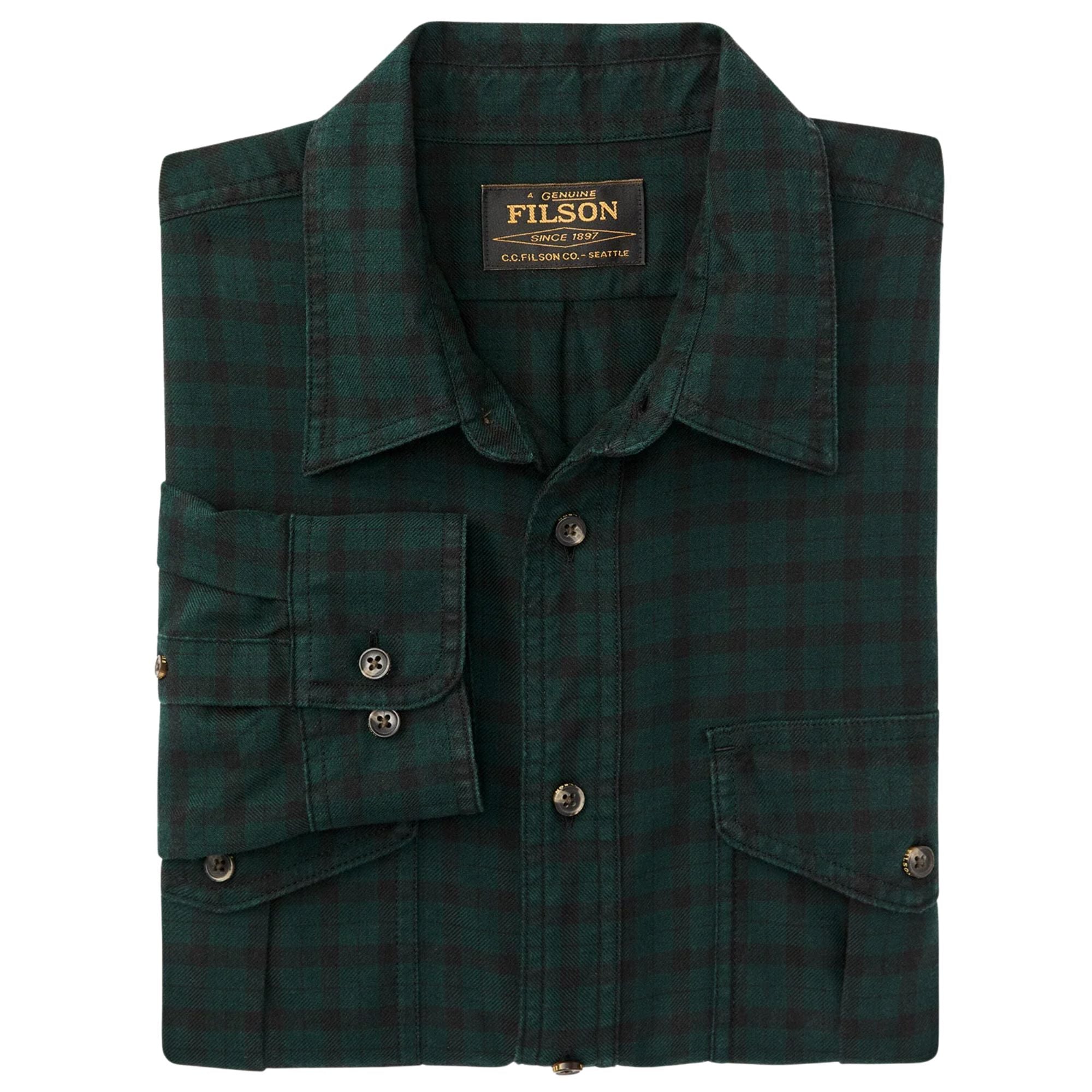 Filson Alaskan Guide Shirt - Pine/Black Plaid