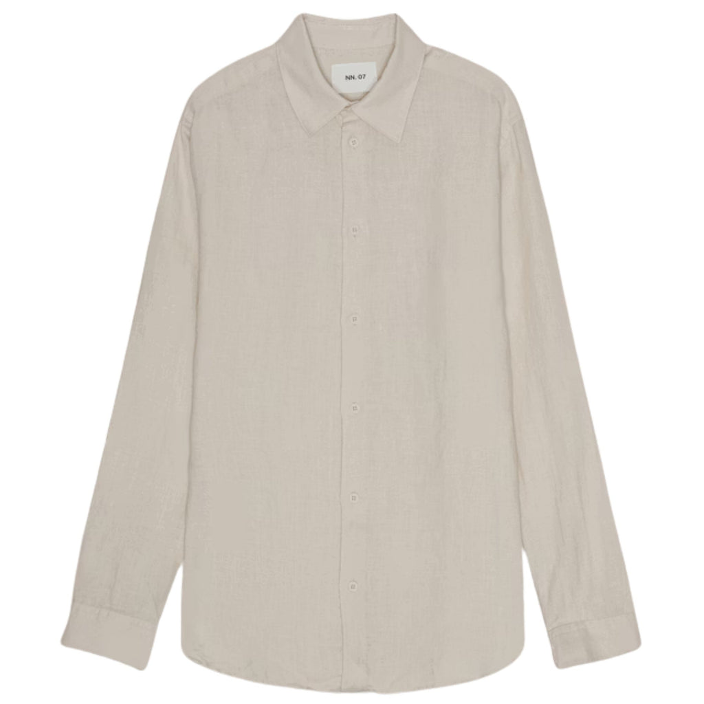 NN07 Enzo Classic Collar Linen Shirt - Oat