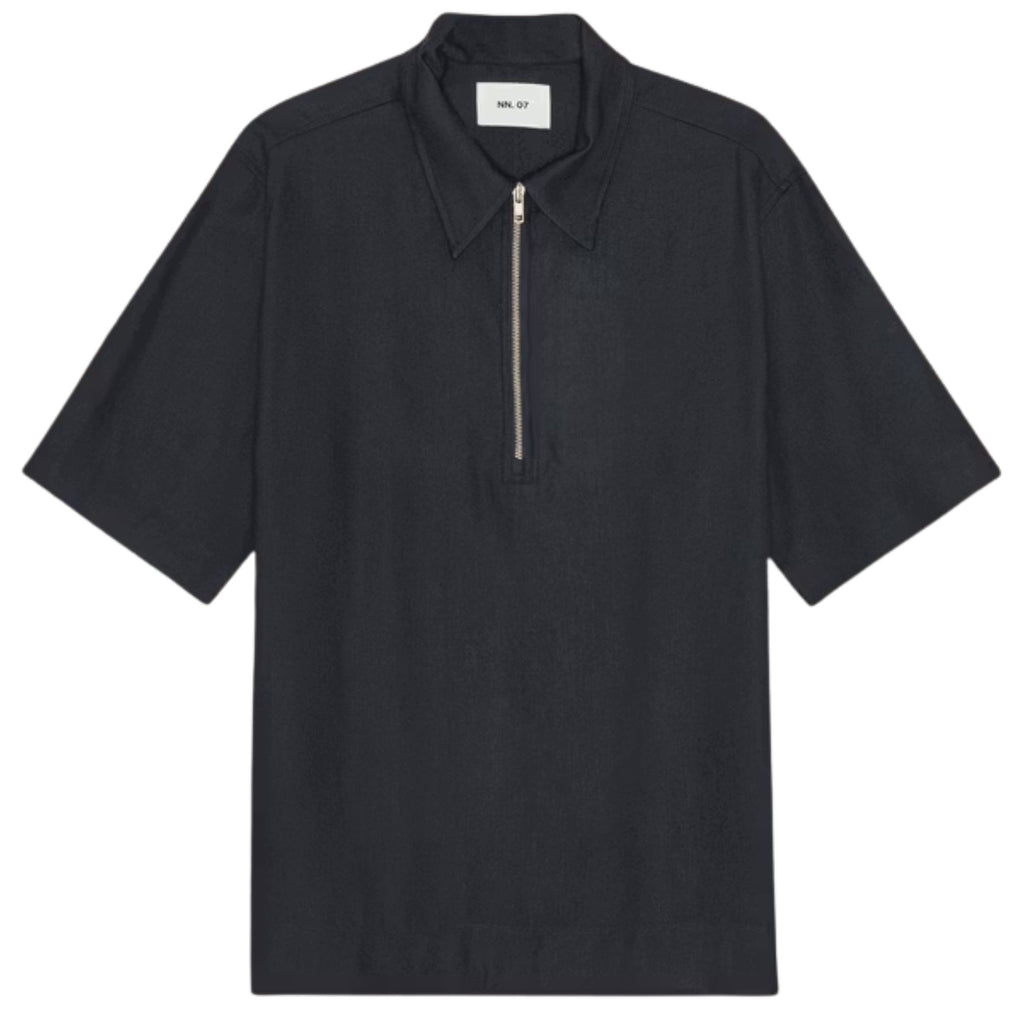 NN07 Bruno Linen Blend Polo - Deep Navy