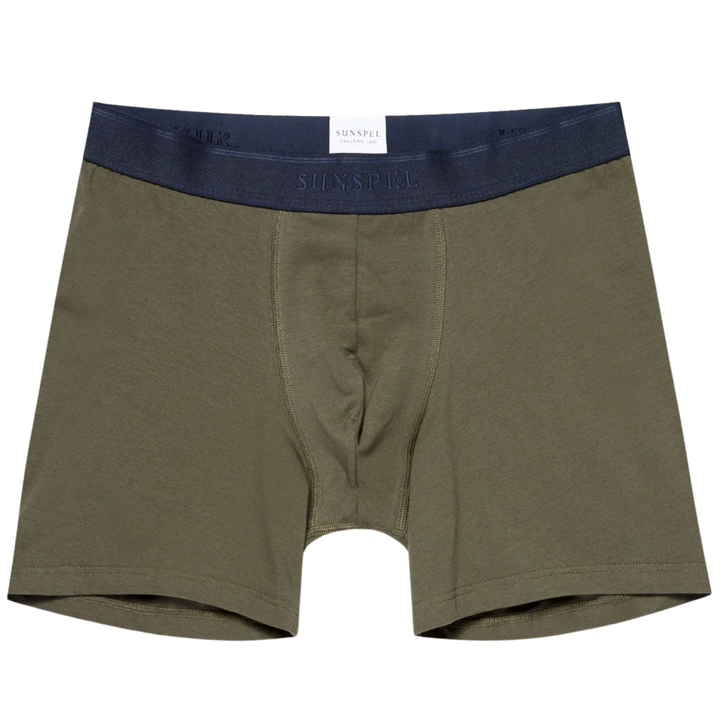 Sunspel Stretch Cotton Boxer Briefs - Khaki