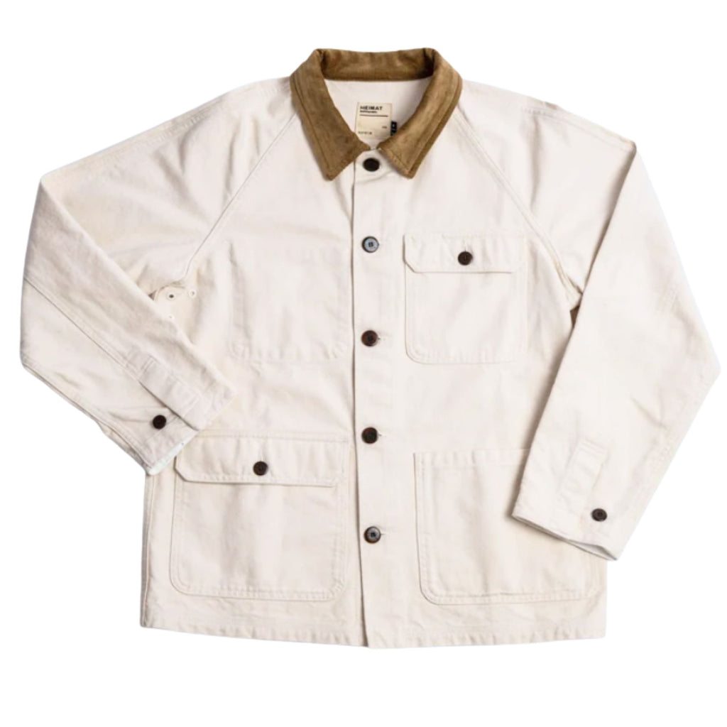 Heimat Cotton Canvas Contrast Collar Journey Coat - Seashell
