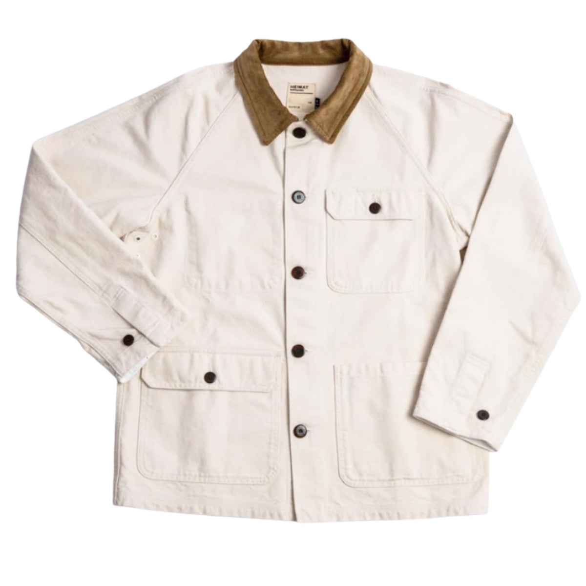 Heimat Cotton Canvas Contrast Collar Journey Coat - Seashell