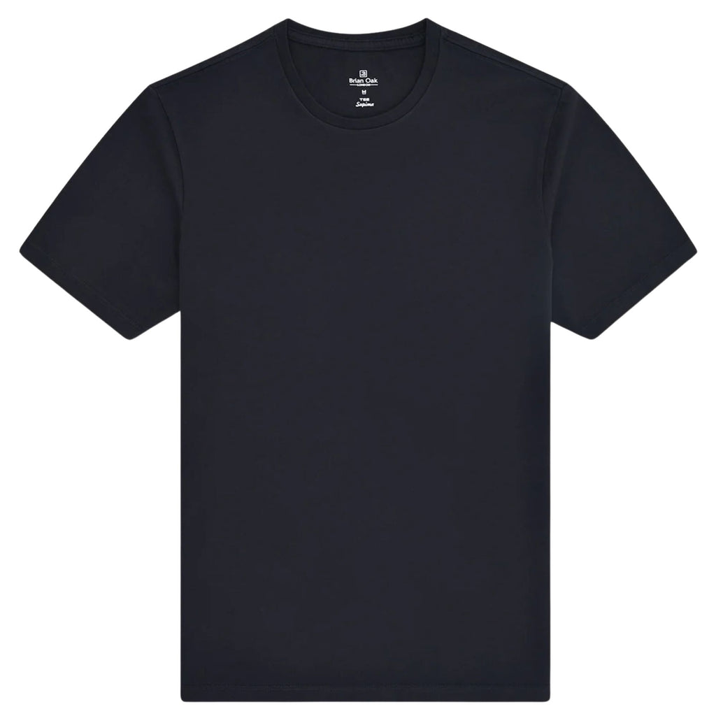 Stuarts London Brian Oak Pure Supima Cotton T-Shirt - Black