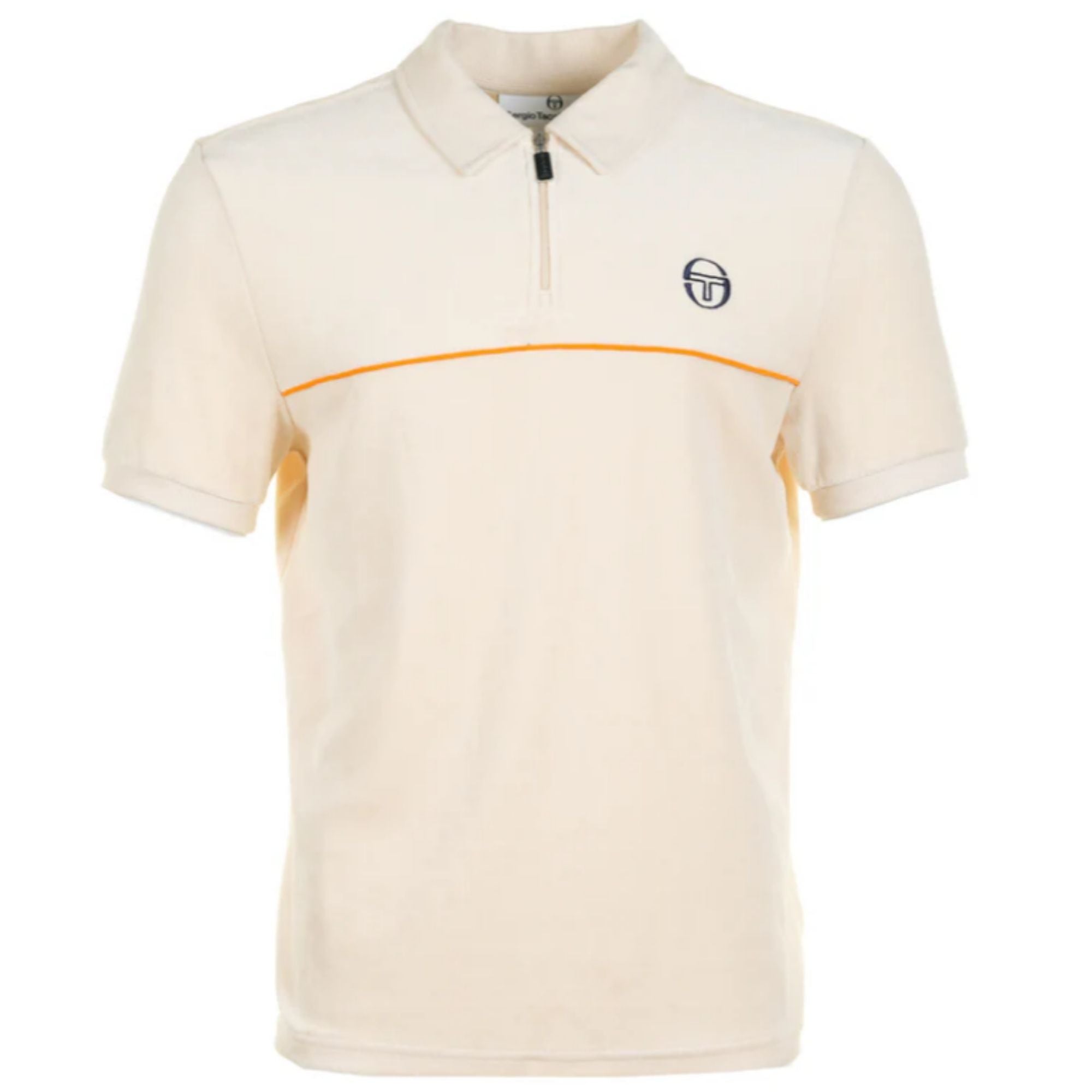 Sergio Tacchini Cardona Velour Zip Polo Shirt - Sandshell