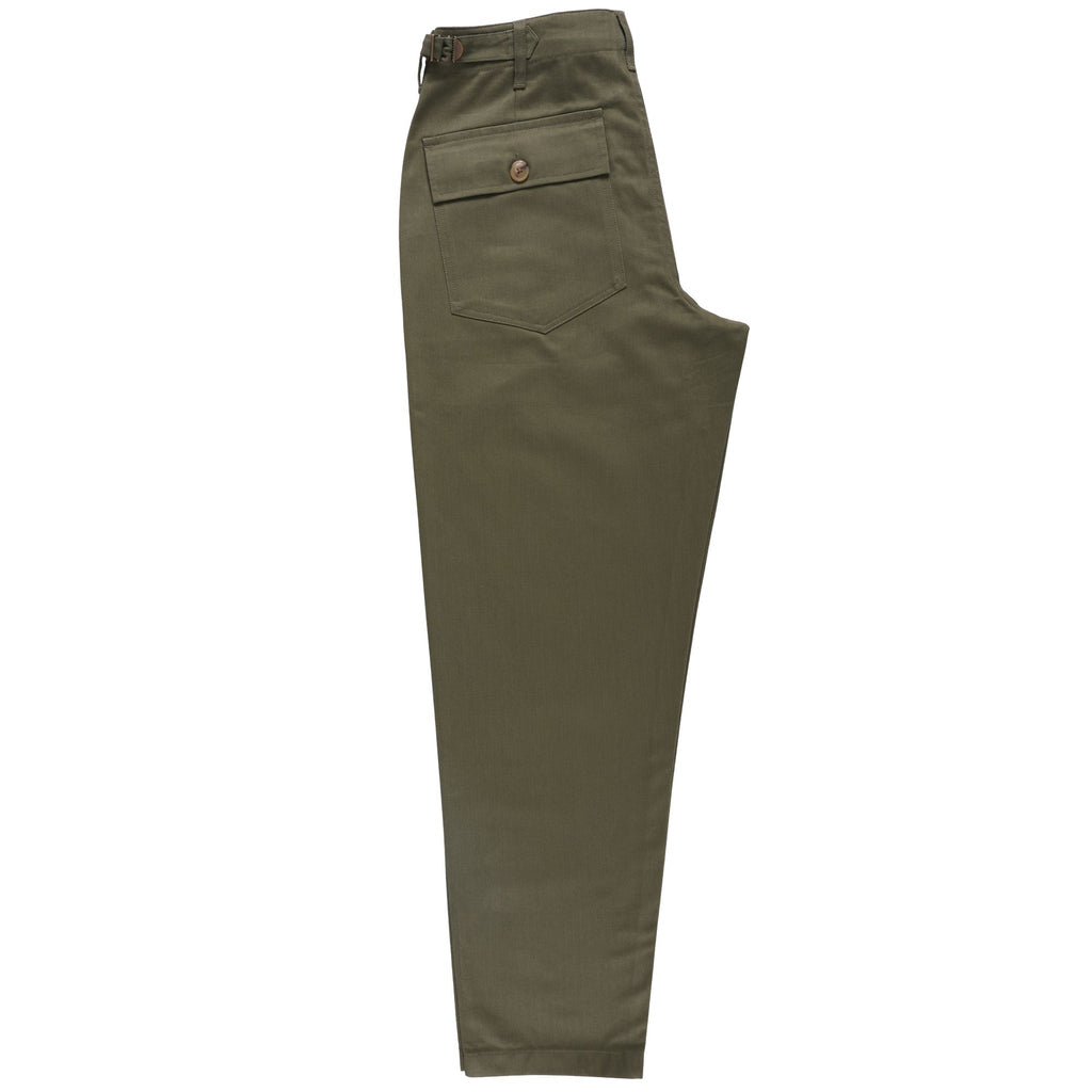 Real Hoxton Fatigue Pants -  Herringbone Jungle Green