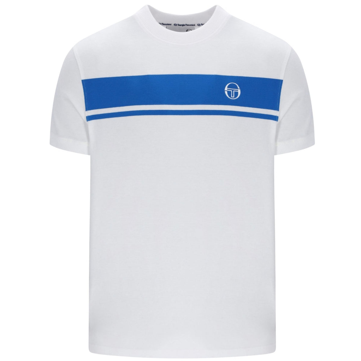 Sergio Tacchini Master Crewneck T-Shirt - White/Princess Blue