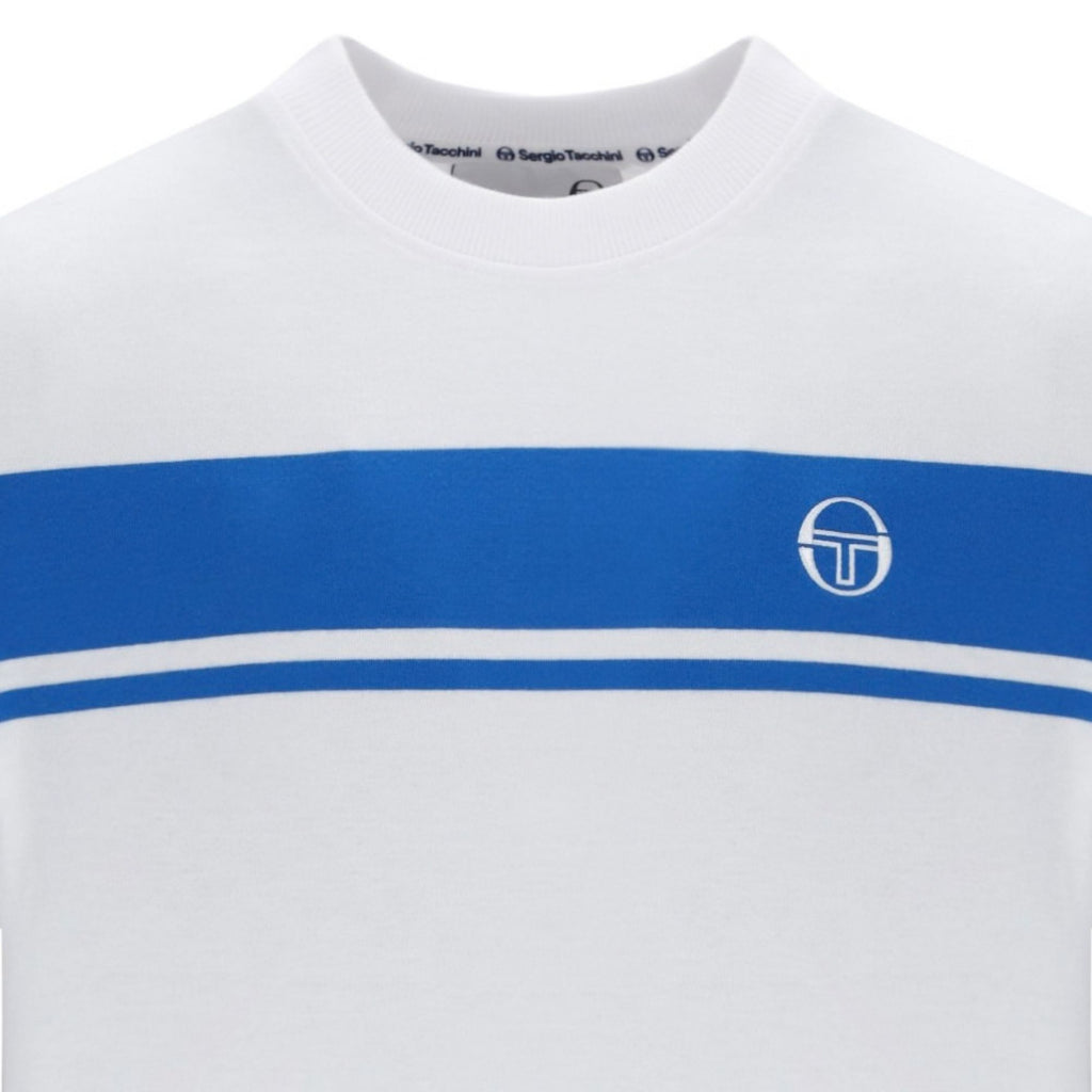 Sergio Tacchini Master Crewneck T-Shirt - White/Princess Blue
