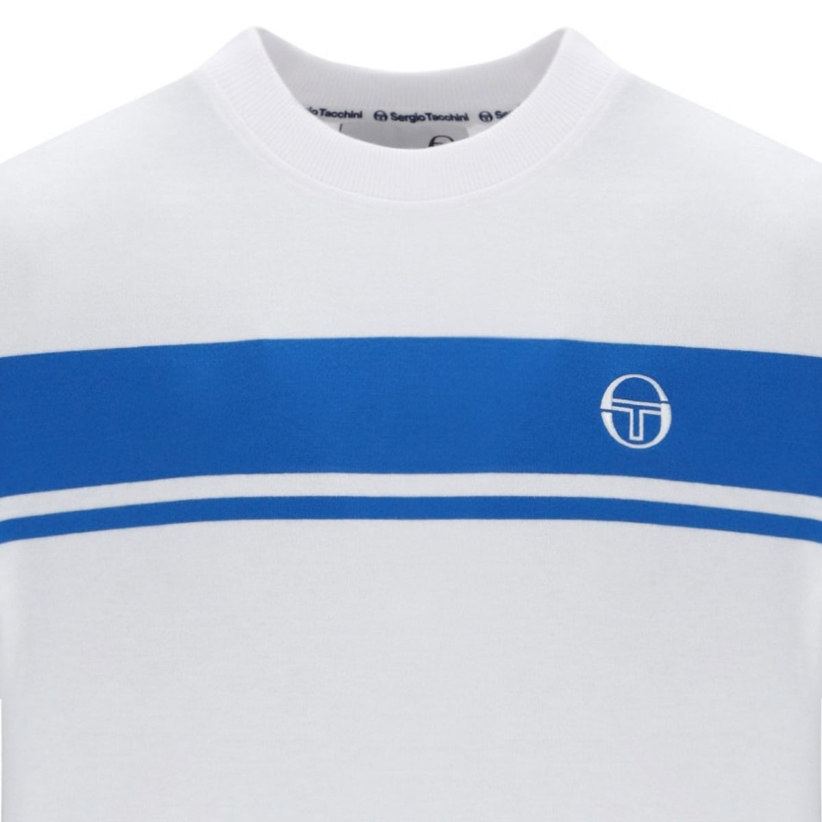 Sergio Tacchini Master Crewneck T-Shirt - White/Princess Blue