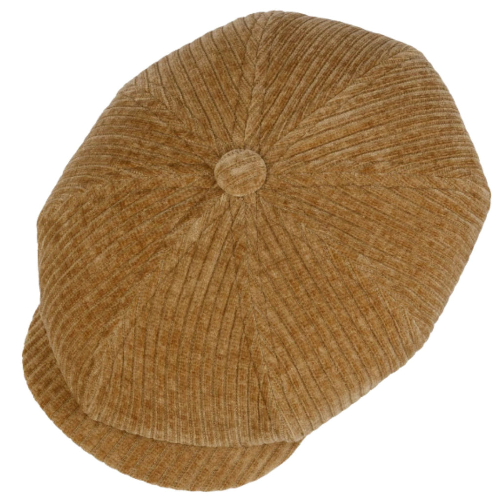 Stetson Hats Hatteras Corduroy Jersey Flat Cap - Camel