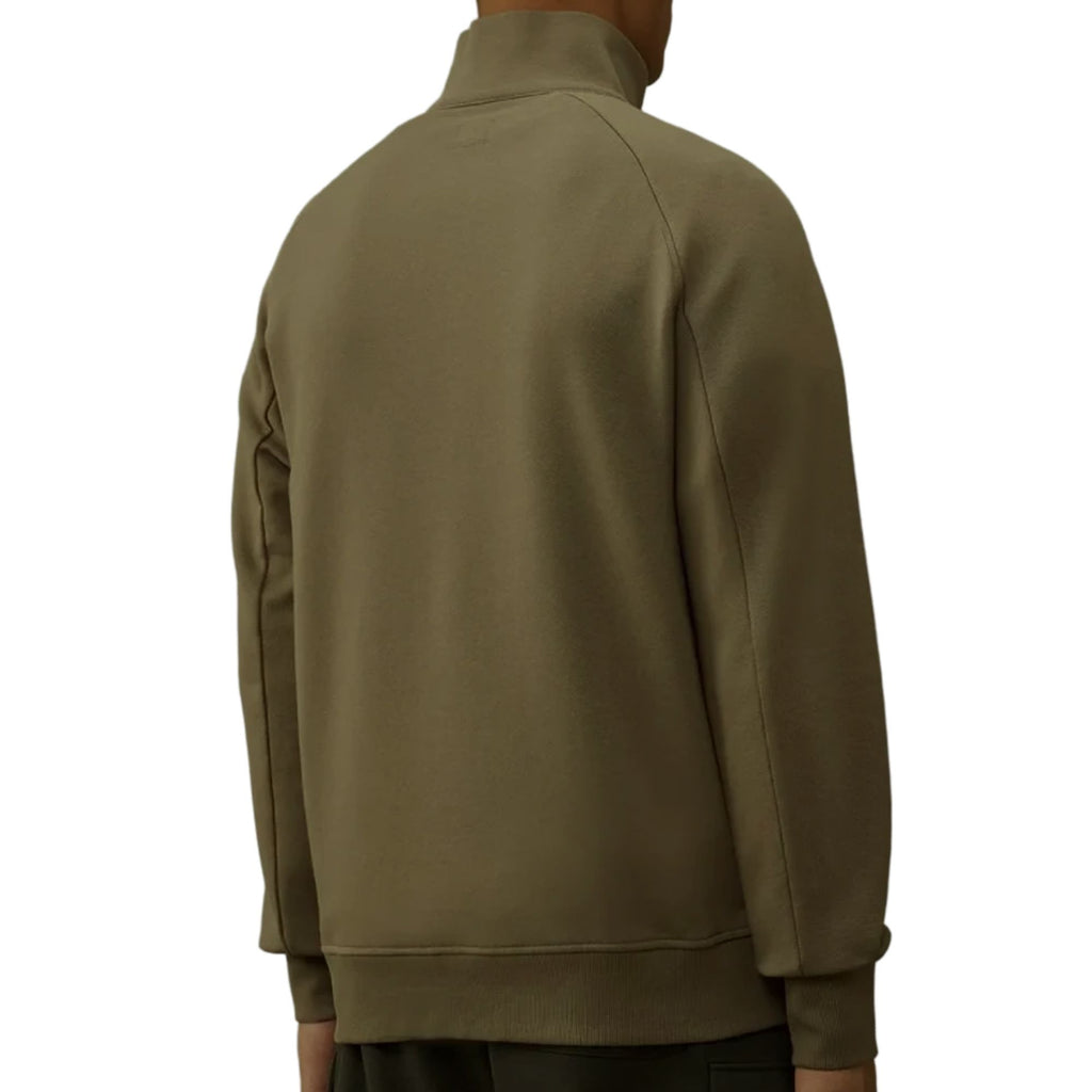 C.P. Company Diagonal Raised Fleece Lens Half Zip Sweatshirt - Ermine