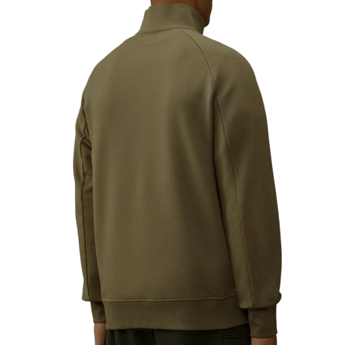C.P. Company Diagonal Raised Fleece Lens Half Zip Sweatshirt - Ermine