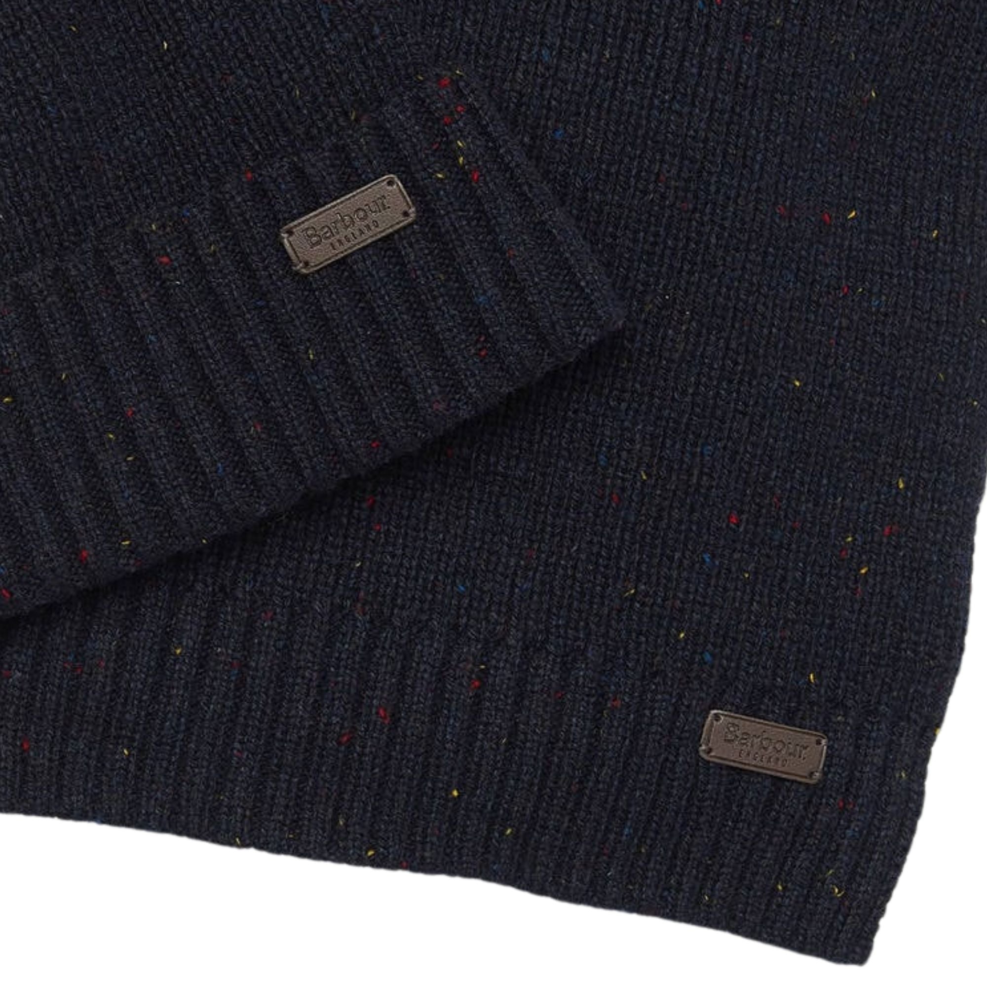 Barbour Carlton Fleck Beanie & Scarf Gift Set - Navy