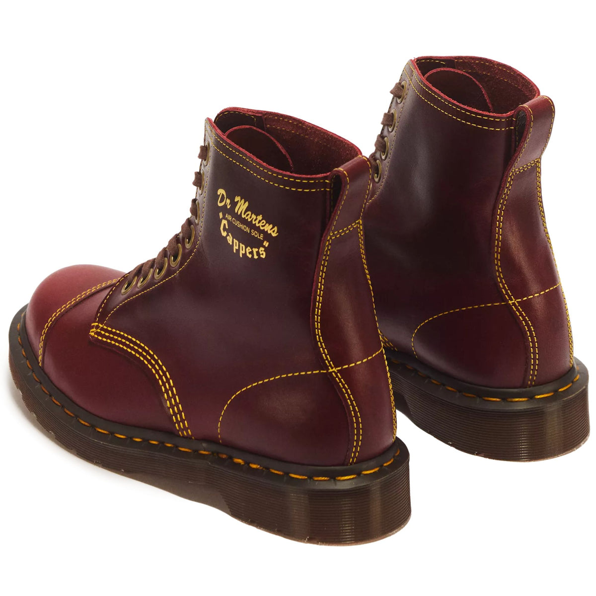 Dr. Martens Made In England 1460 Cappers Classic Calf Leather Lace Up Boots - Burgundy