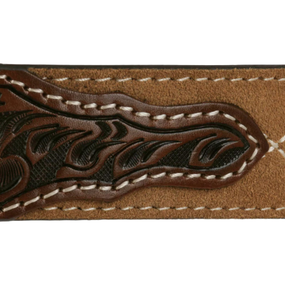 Stetson Hats Tooled Tapered Leather Belt - Brown