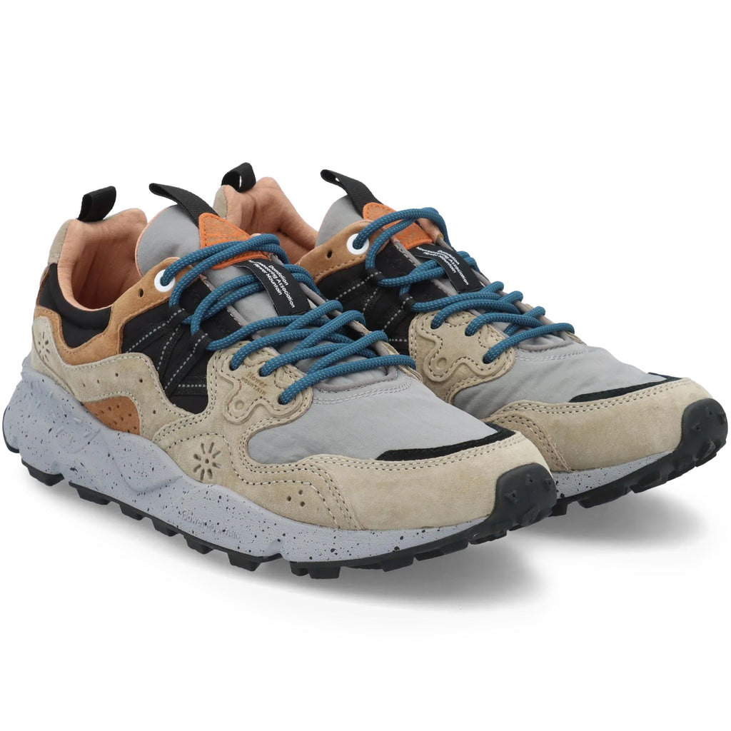 Flower Mountain Yamano 3 Man Trainers - Dark Beige/Grey/Black