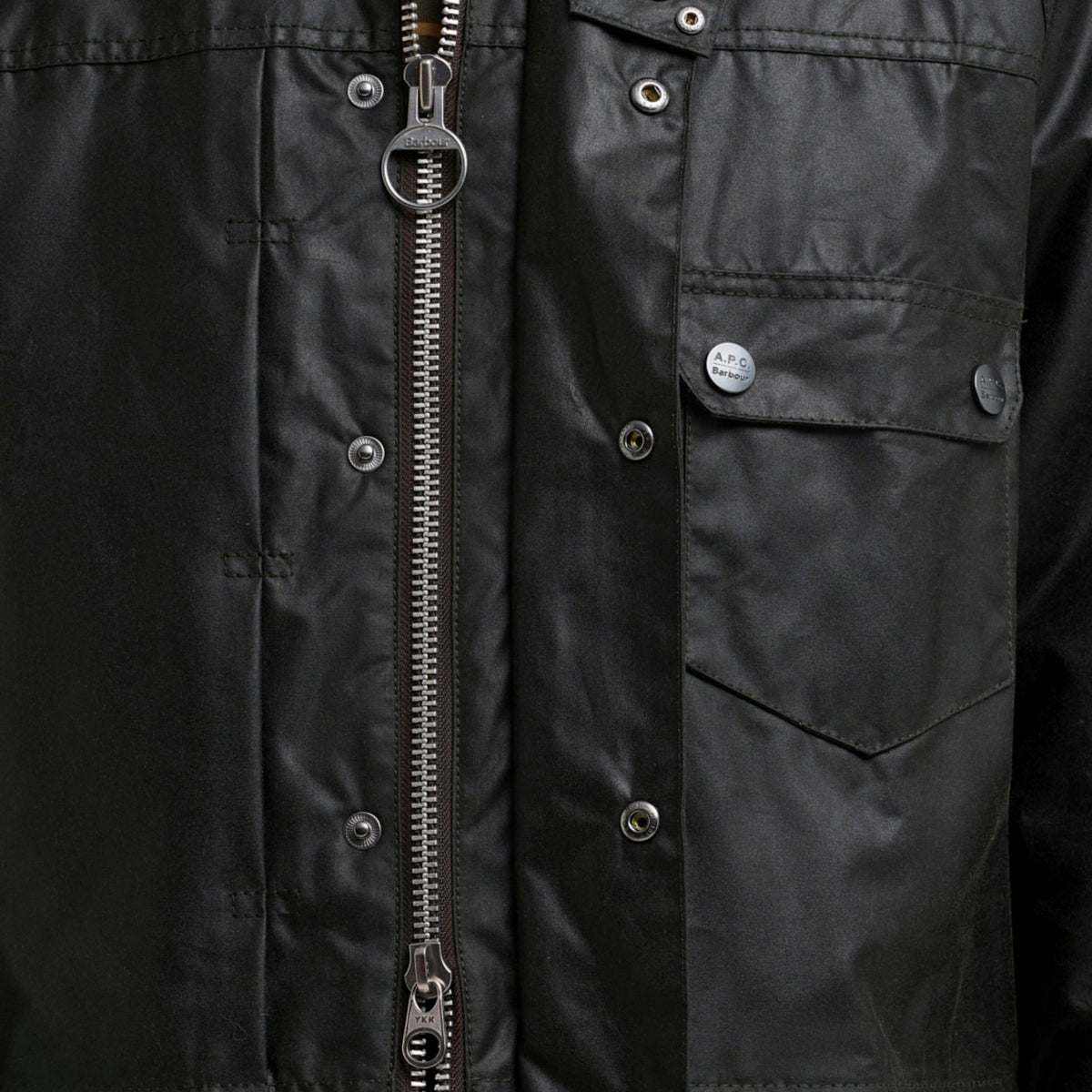 Barbour x APC Beaufort Wax Jacket - Dark Sage