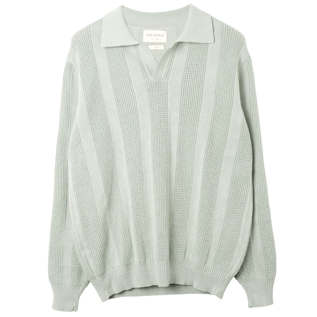 Far Afield Clifford Knitted Polo - Aqua Blue