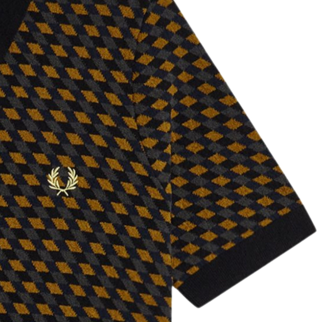 Fred Perry Geometric Knitted Shirt - Caramel