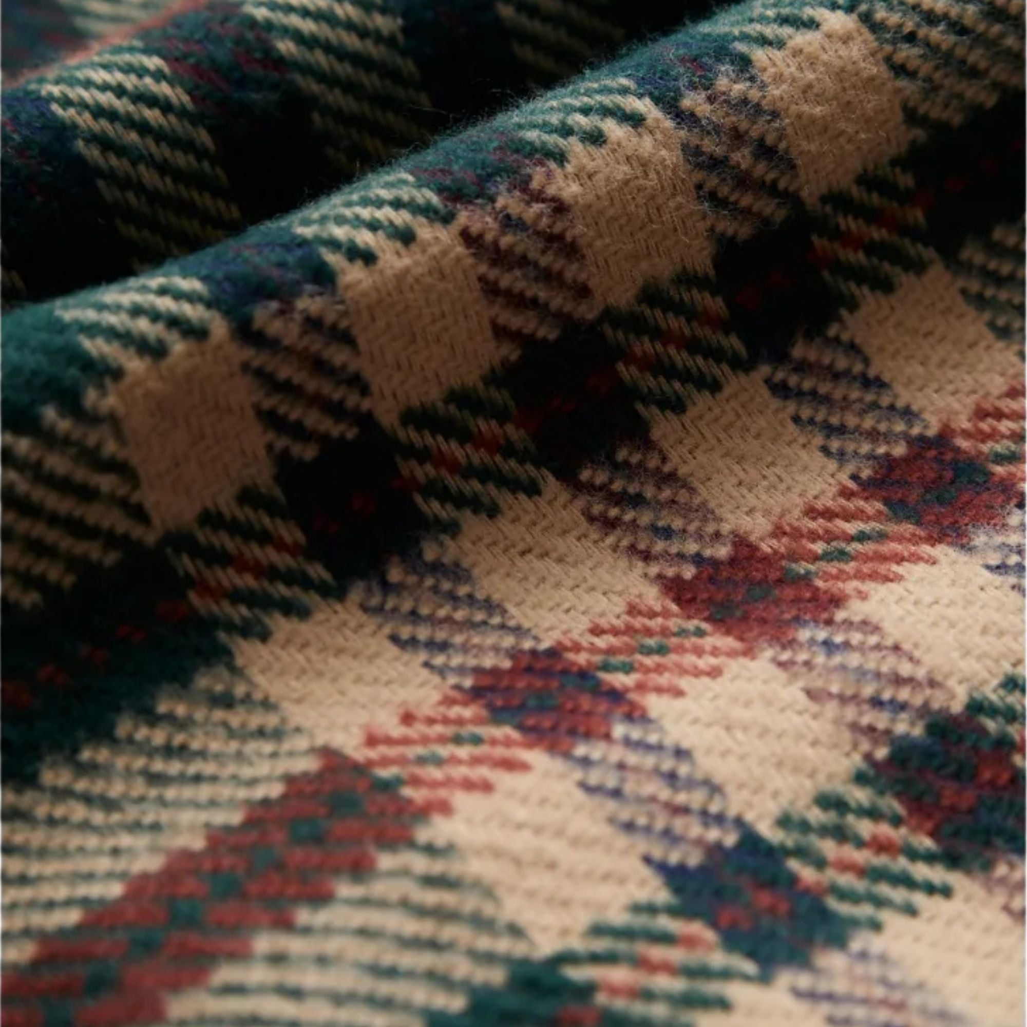 Portuguese Flannel Cervo Shirt - Green/Ecru