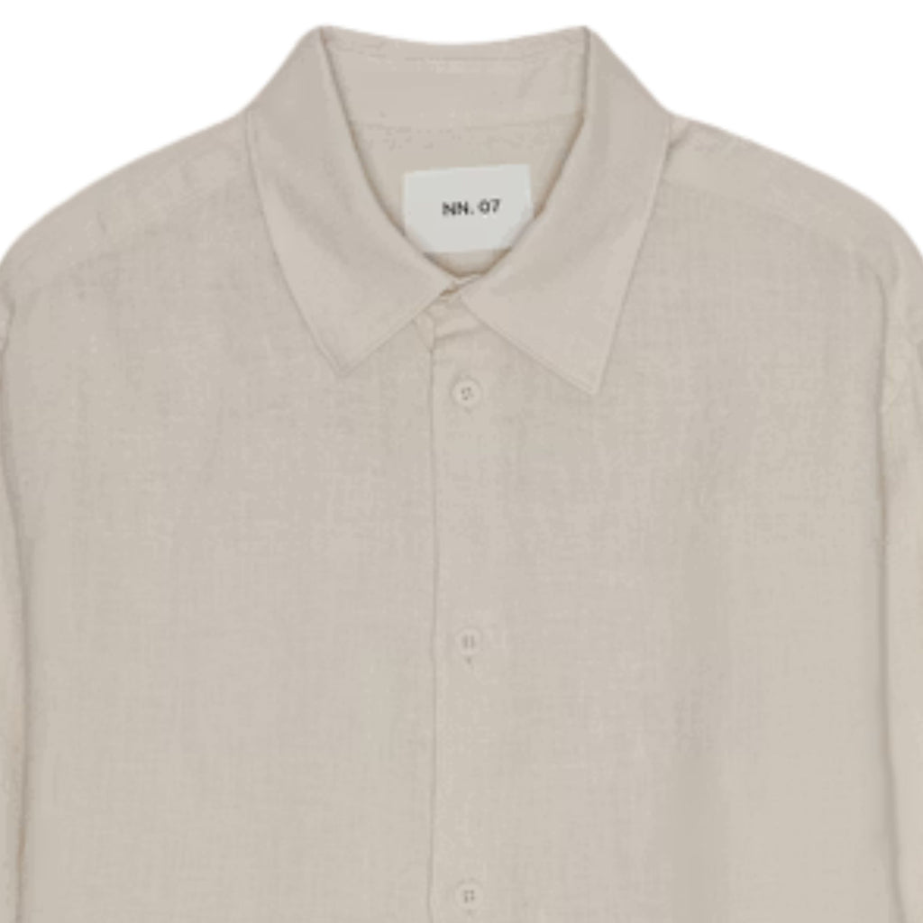 NN07 Enzo Classic Collar Linen Shirt - Oat