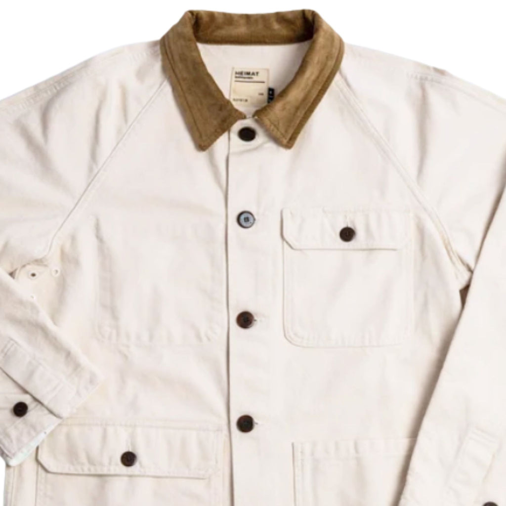Heimat Cotton Canvas Contrast Collar Journey Coat - Seashell