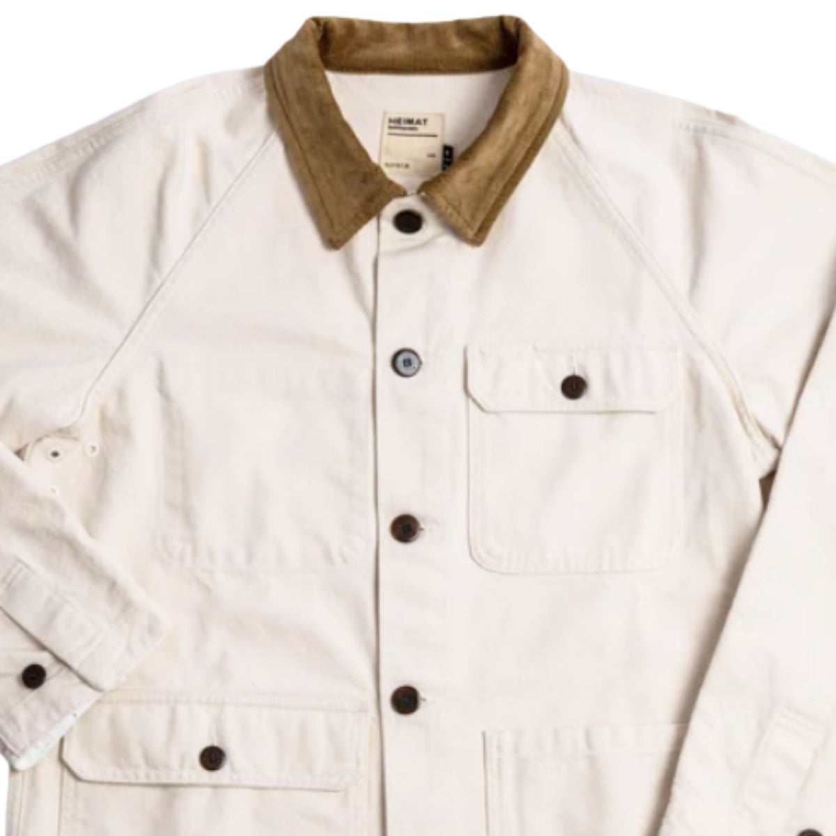 Heimat Cotton Canvas Contrast Collar Journey Coat - Seashell