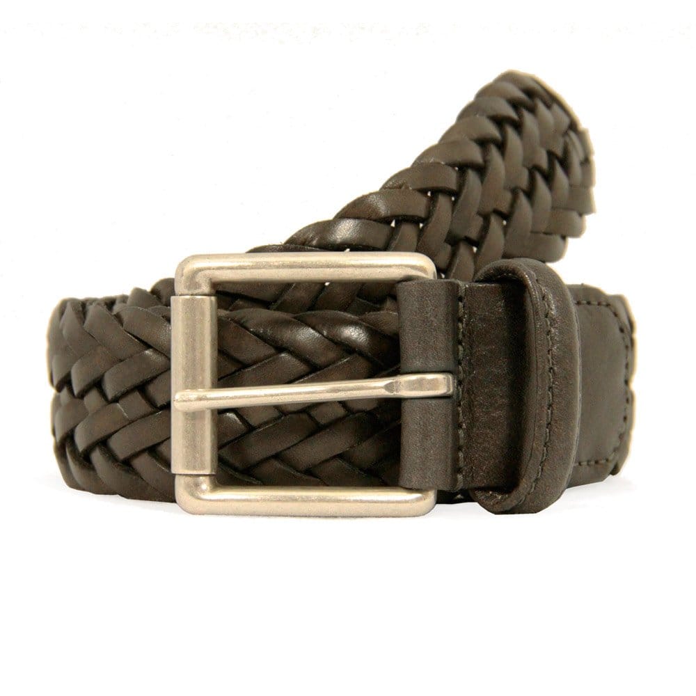 Anderson's Belts Braided Leather Belt - Silver Brown