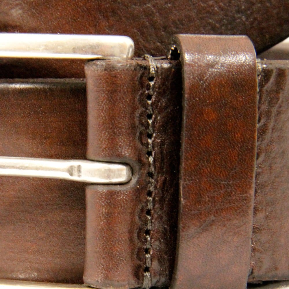 Anderson's Belts Bull Grained Calf Leather Belt - Dark Brown