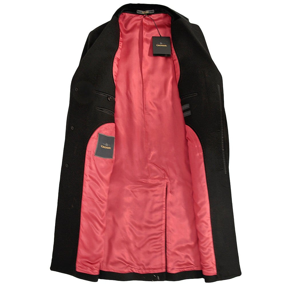 Crombie Black Retro Wool Coat 3254B
