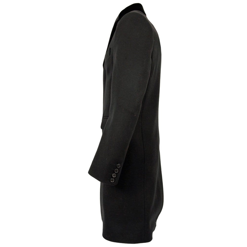 Crombie Black Retro Wool Coat 3254B