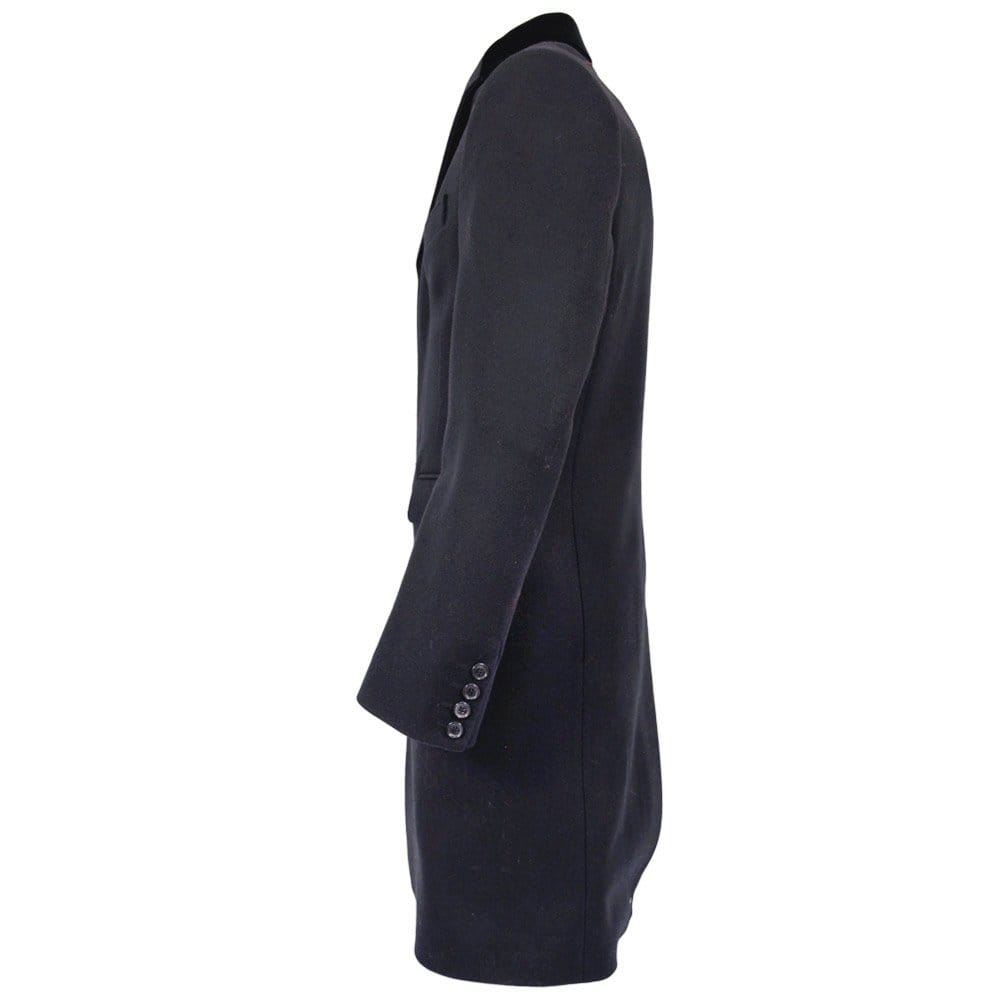 Crombie Navy Retro Wool Coat 3251B