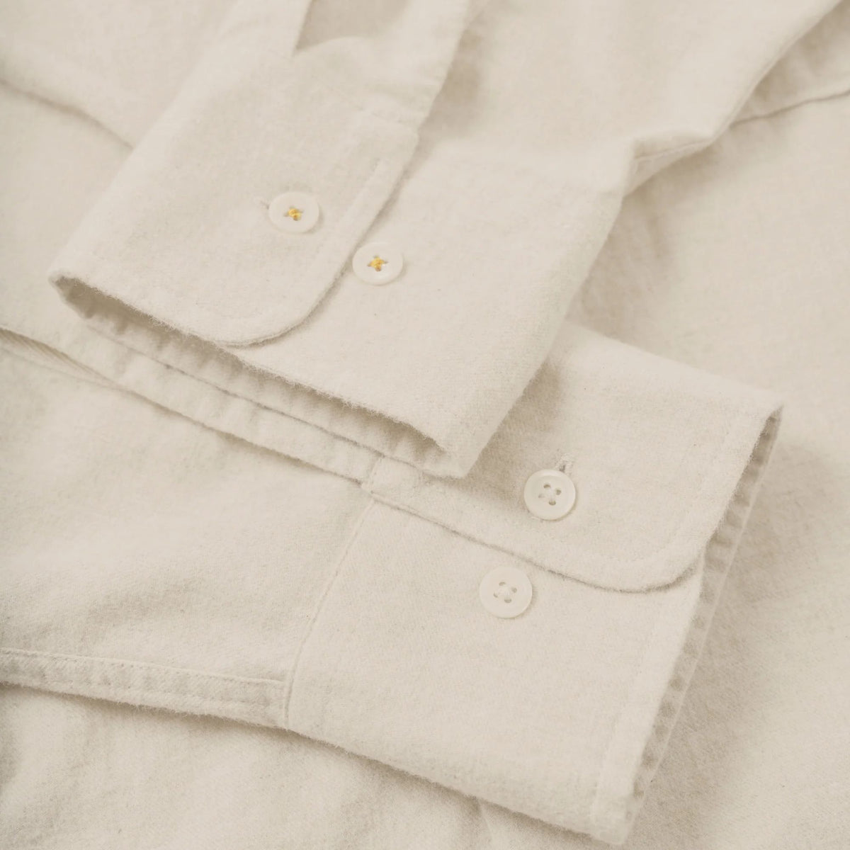 Universal Works Brushed Flannel Square Pocket Shirt - Ecru