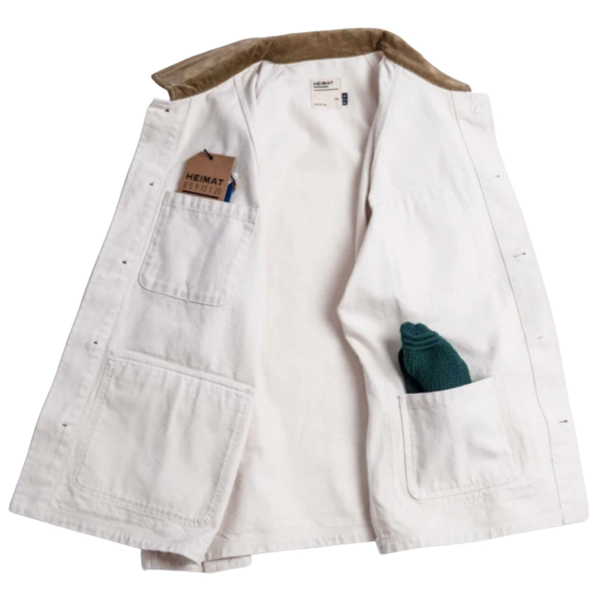 Heimat Cotton Canvas Contrast Collar Journey Coat - Seashell
