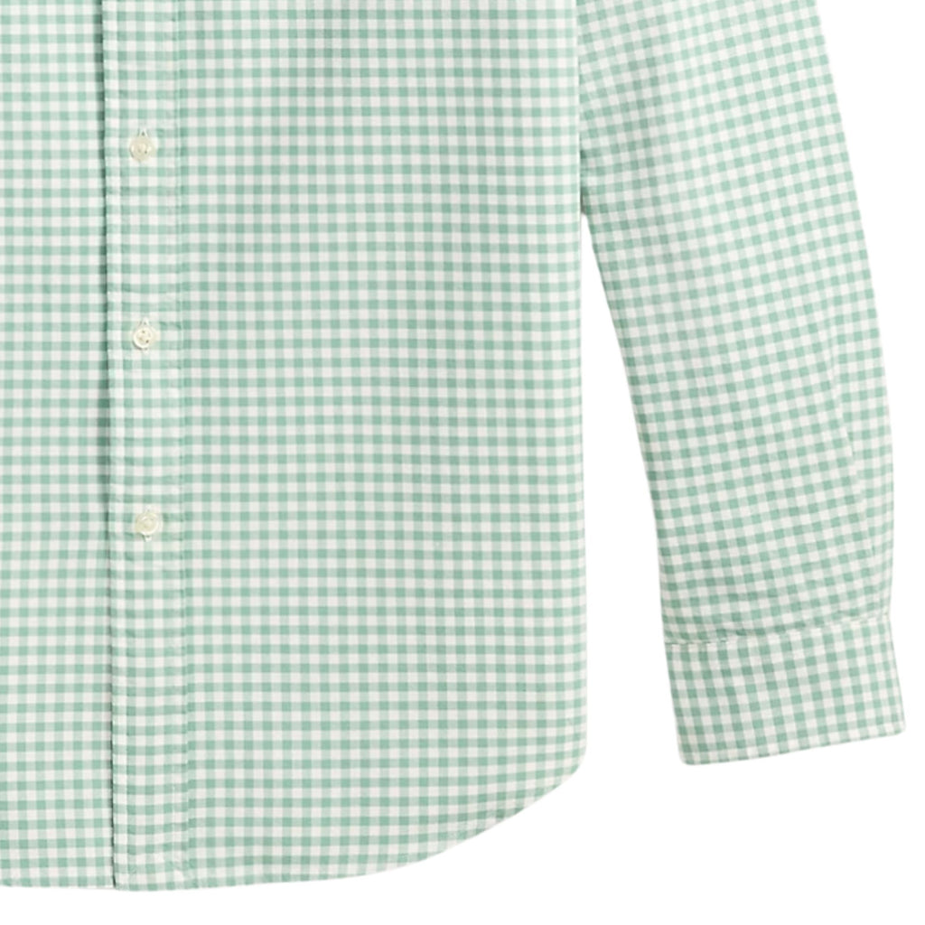 Polo Ralph Lauren Custom Fit Gingham Oxford Shirt - Faded Mint White