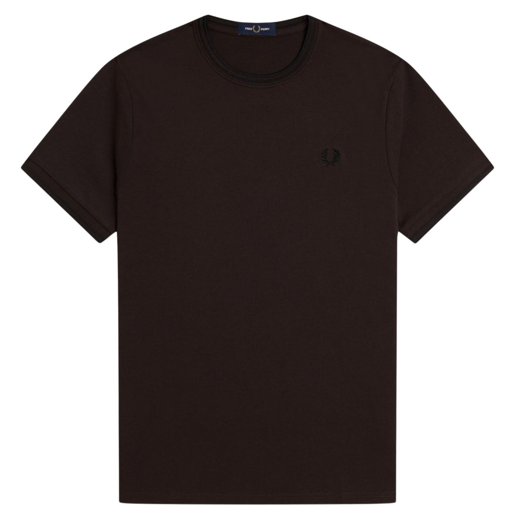 Fred Perry Twin Tipped T-Shirt - Rich Brown