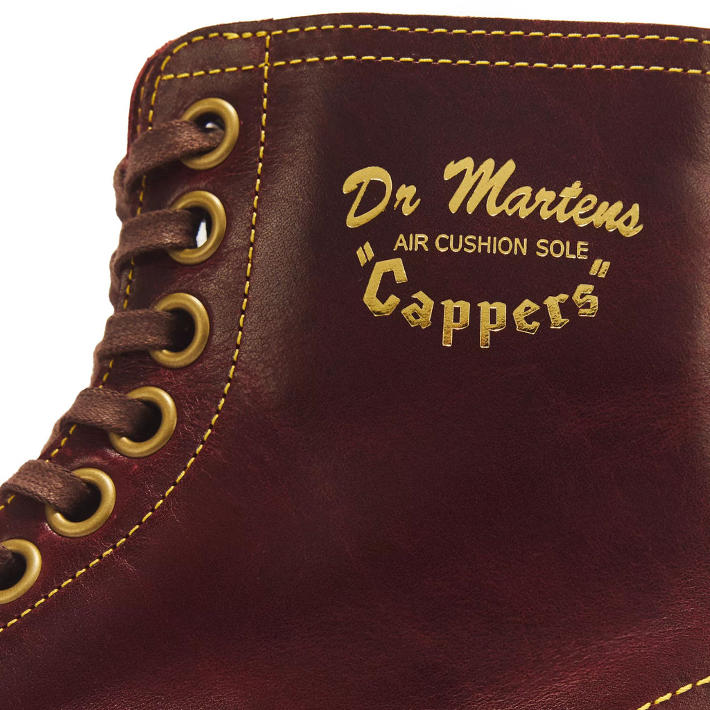 Dr. Martens Made In England 1460 Cappers Classic Calf Leather Lace Up Boots - Burgundy