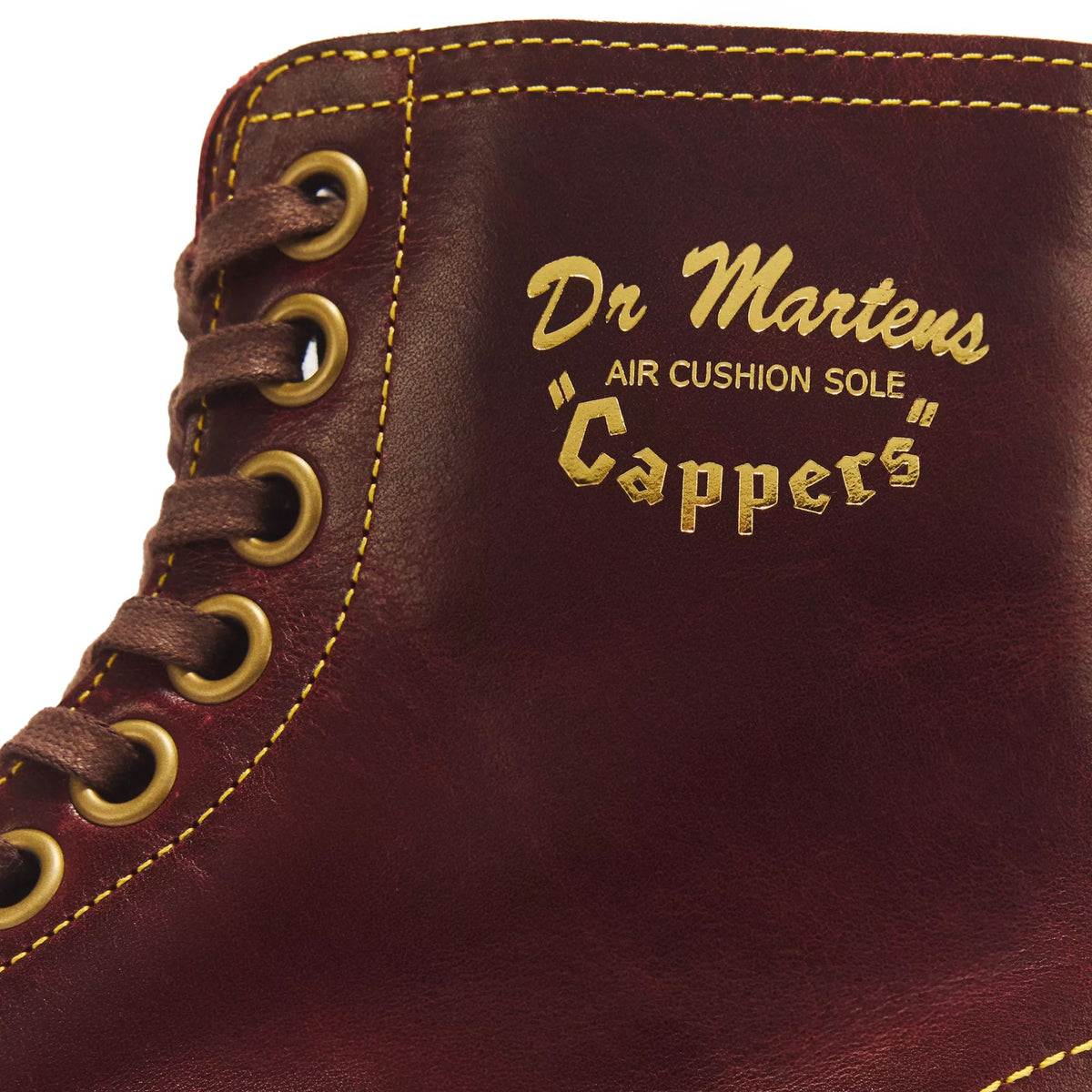 Dr. Martens Made In England 1460 Cappers Classic Calf Leather Lace Up Boots - Burgundy