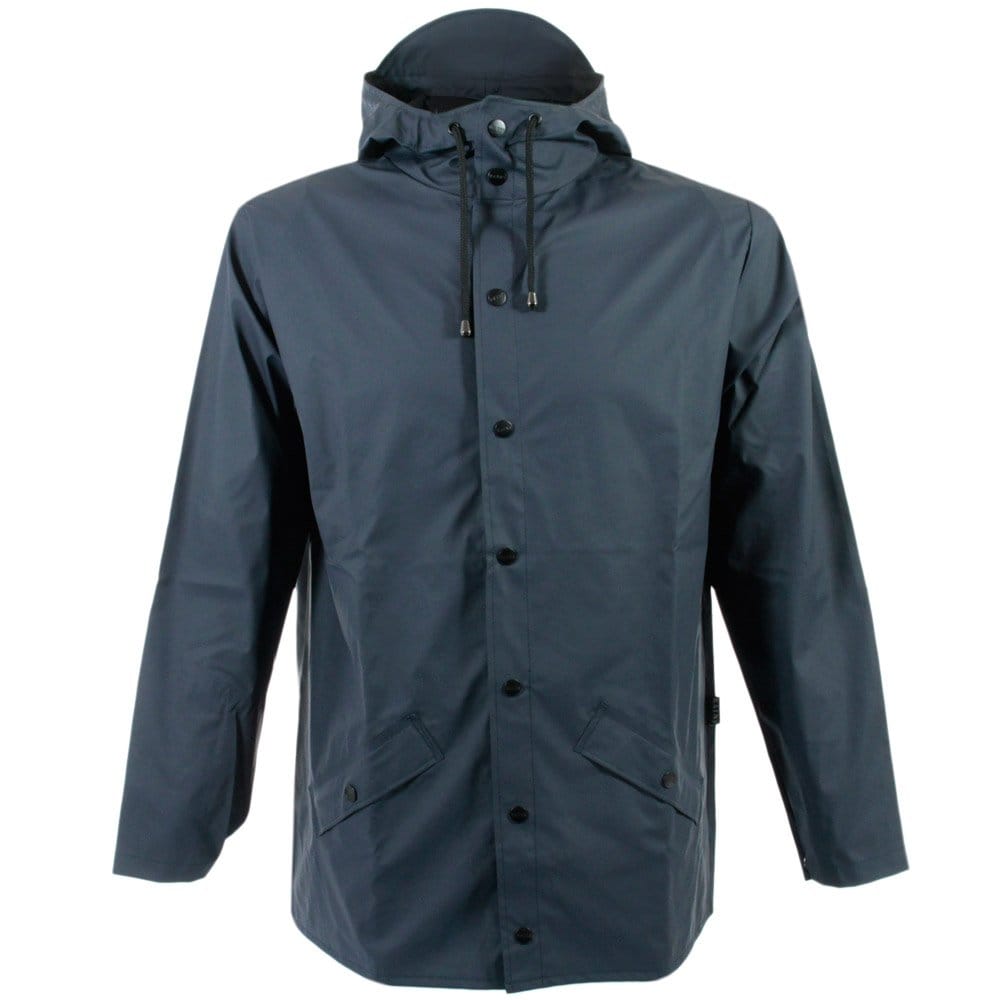 Rains Blue Hooded Jacket 1201