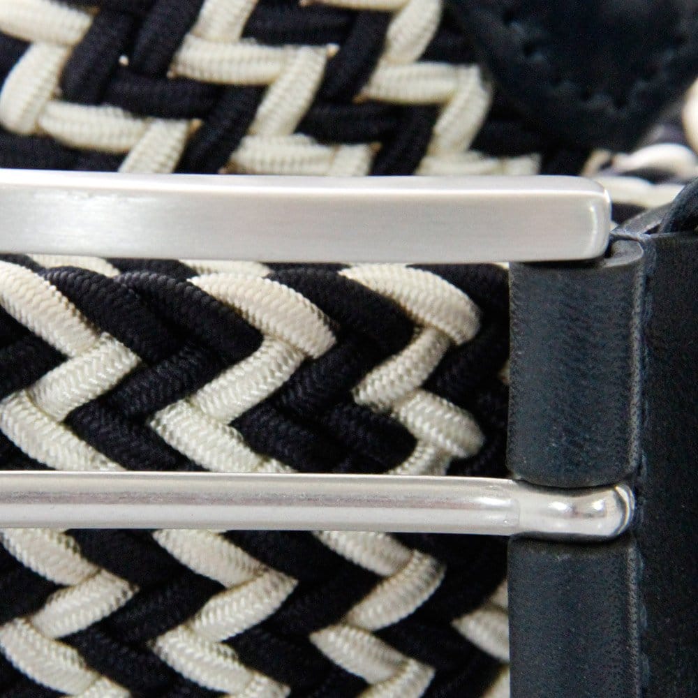 Anderson's Belts Elastic Woven Belt - Navy/White