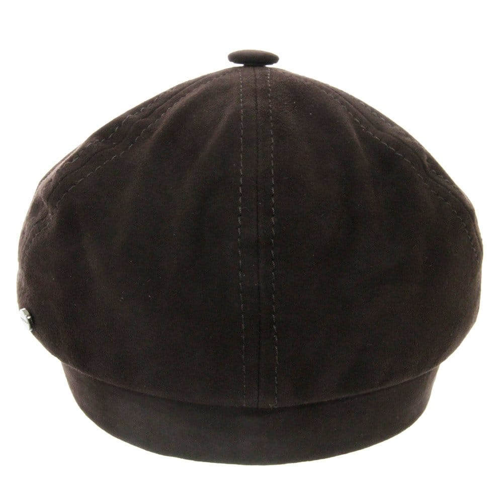 Stetson Hats Brooklin Goat Suede Newsboy Cap- Brown
