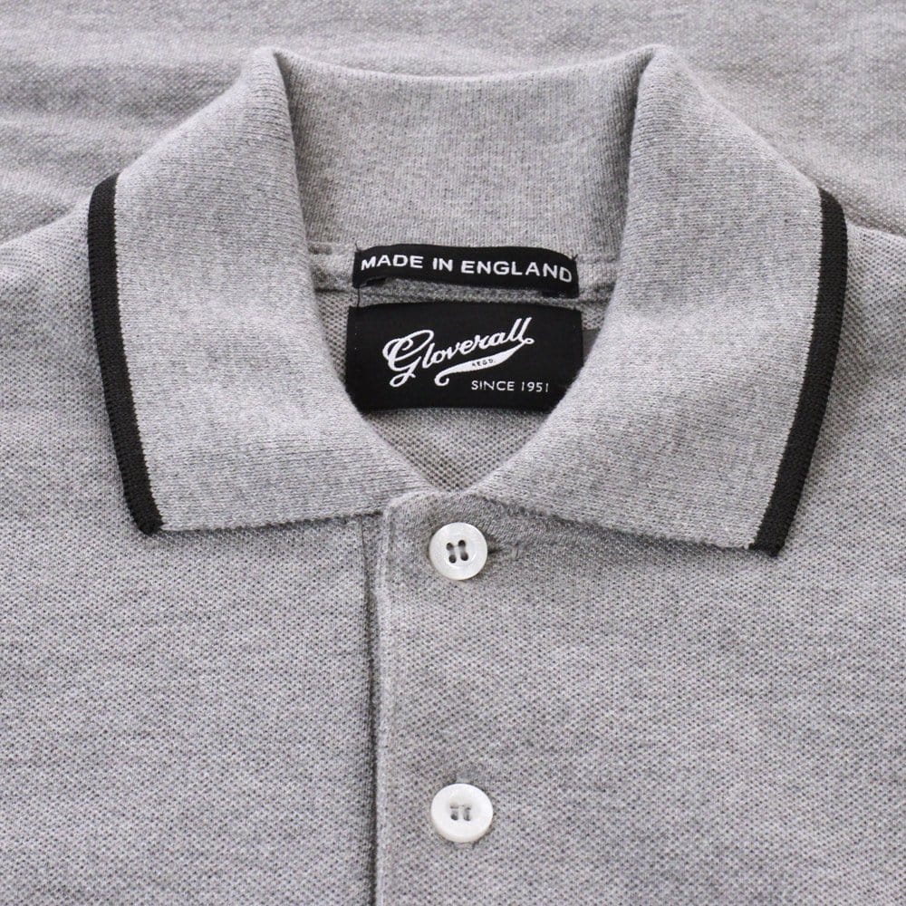Gloverall Grey Pique Polo Shirt 3628PC
