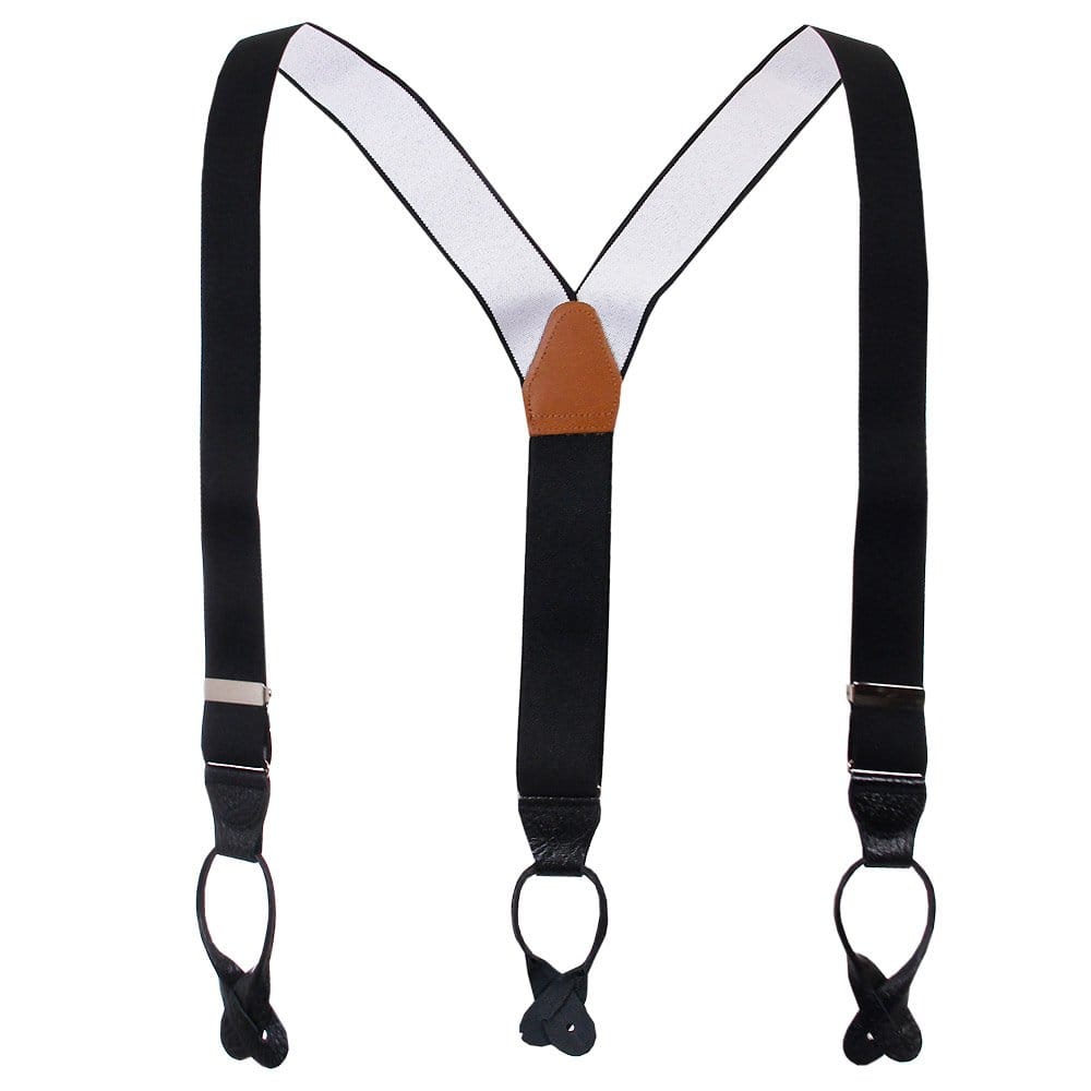 MIE Braces Made In England Black Button Braces 51796