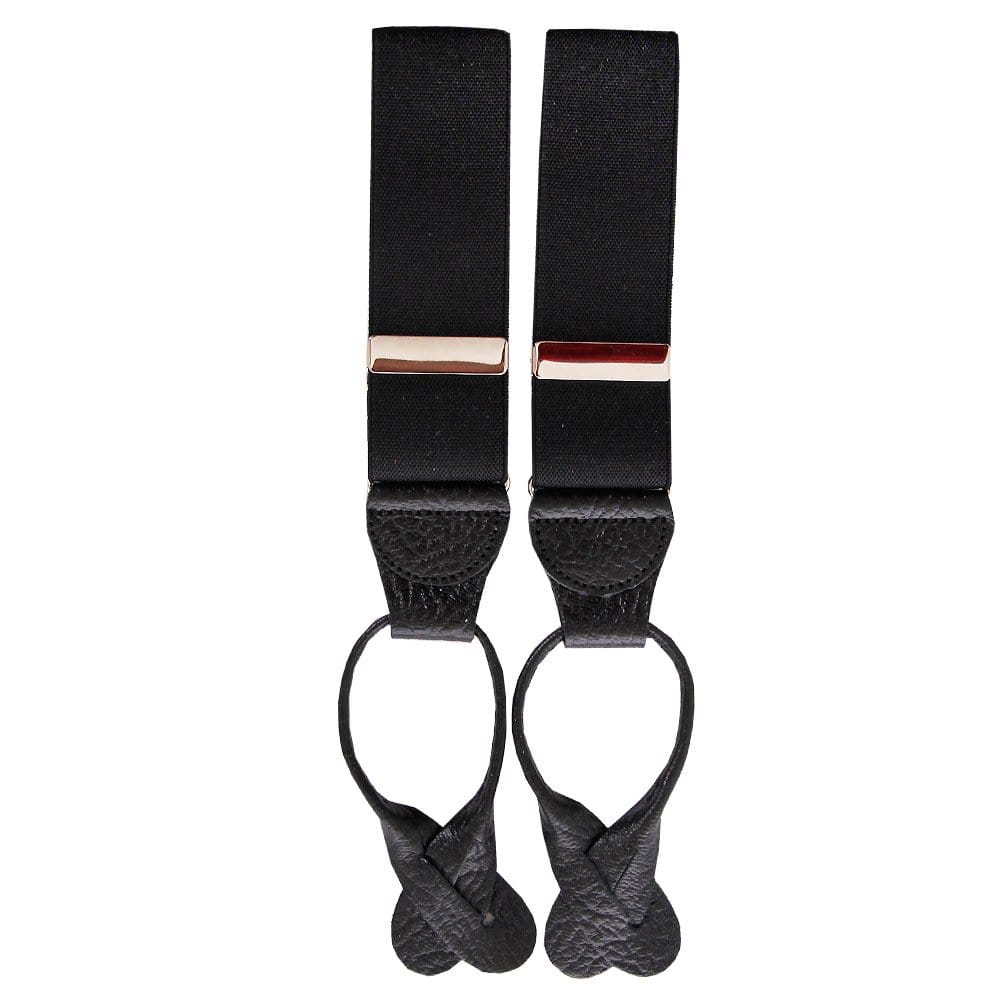 MIE Braces Made In England Black Button Braces 51796