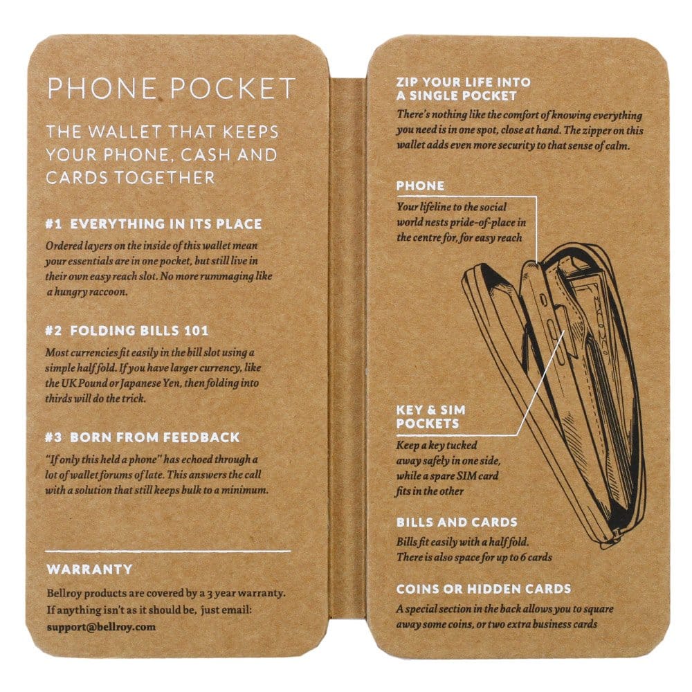 Bellroy Phone Pocket Caramel Wallet WDPB-CAR
