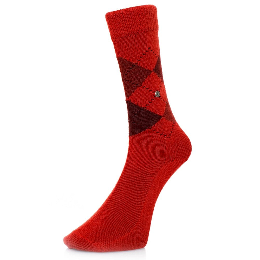 Burlington Socks Burlington Preston Argyle Red Socks 24284 8007