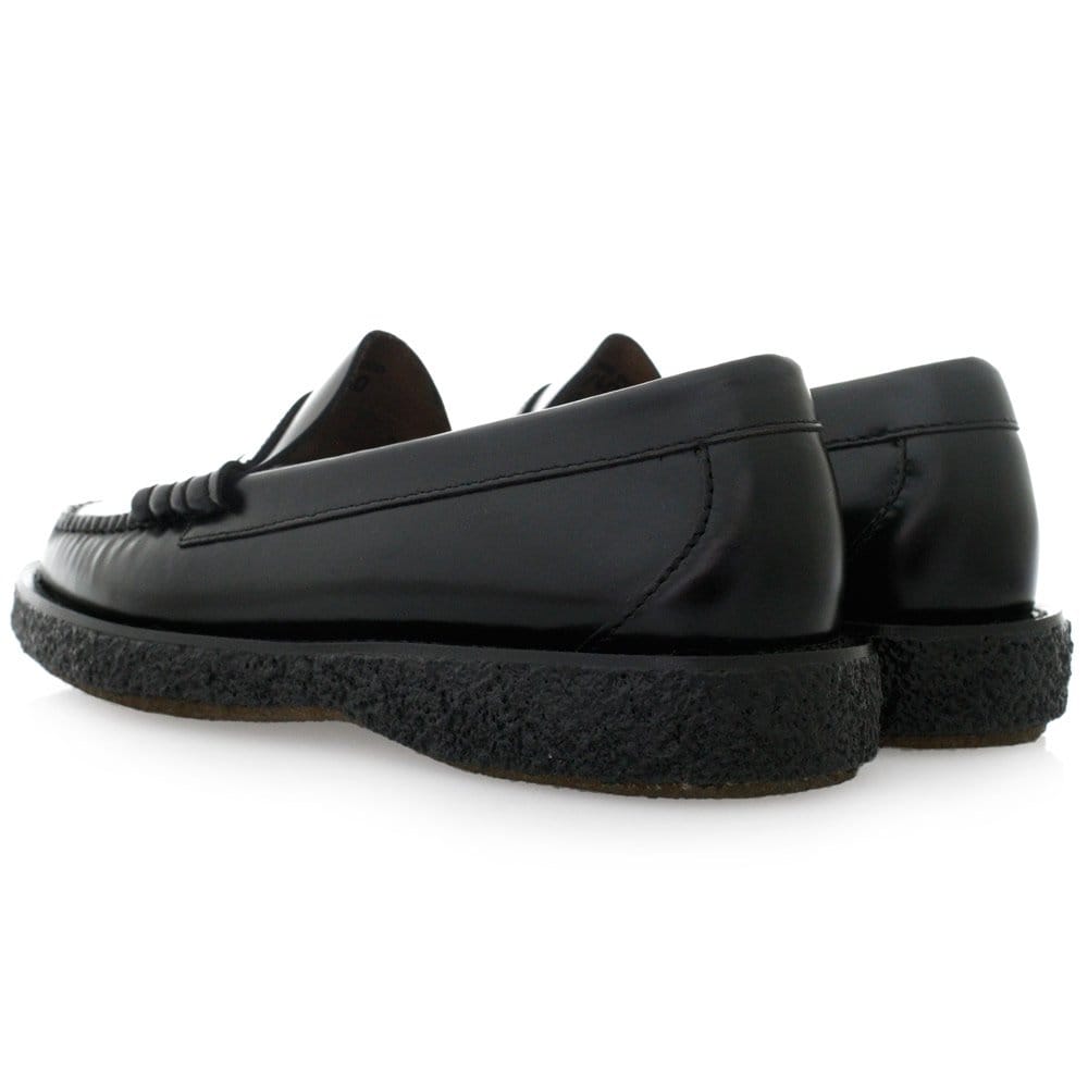 G.H. Bass Weejun Bass Weejuns Larson Moc Penny Crepe Black Leather Shoes